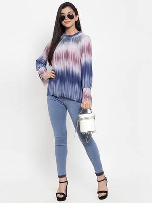 White printed crepe party-tops 3
