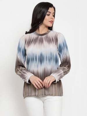 White printed crepe party-tops 1