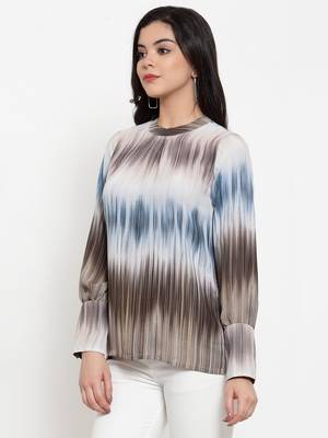 White printed crepe party-tops 2