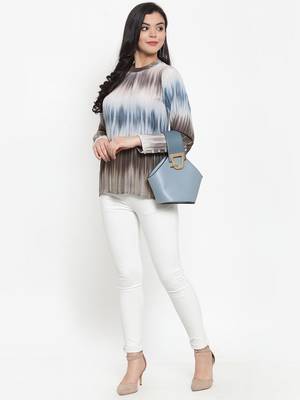 White printed crepe party-tops 3