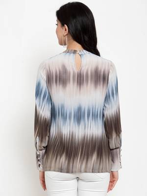 White printed crepe party-tops 4