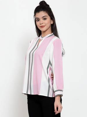 White printed crepe party-tops 2