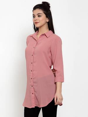 Pink plain crepe party-tops 2