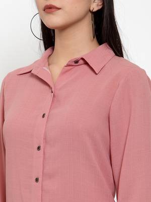 Pink plain crepe party-tops 5