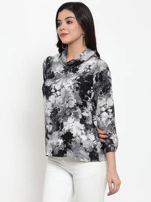Black printed crepe party-tops 2