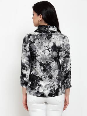 Black printed crepe party-tops 4