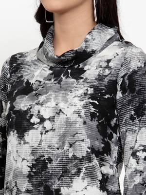 Black printed crepe party-tops 5