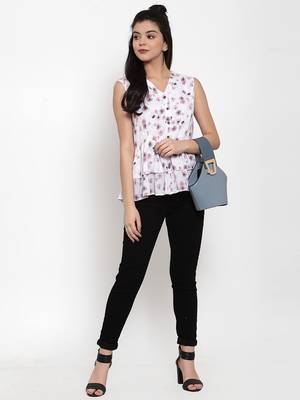 White printed cotton party-tops 3