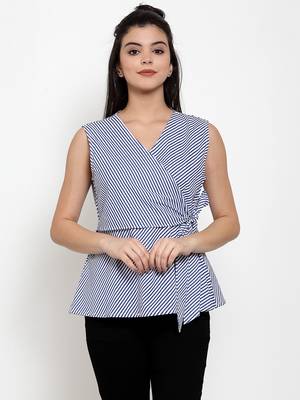 White printed cotton party-tops 1