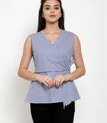 White printed cotton party-tops