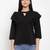 Black plain jacquard party-tops