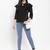 Black plain jacquard party-tops
