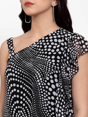 Black printed georgette party-tops 5