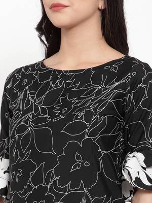Black printed crepe party-tops 5