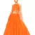 Kids Orange Wedding Wear Lehenga Choli For Girls 