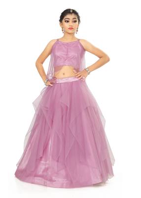 Kids Lavender Lehenga Choli For Girls  1