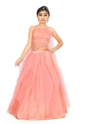 Kids Peach Lehenga Choli  1