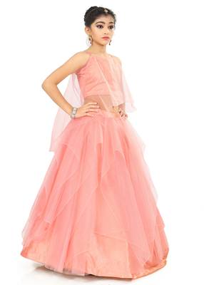 Kids Peach Lehenga Choli  3