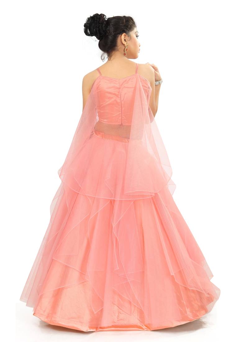 Kids Peach Lehenga Choli 