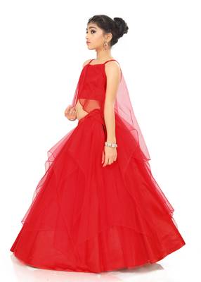 Kids Red Lehenga Choli  2