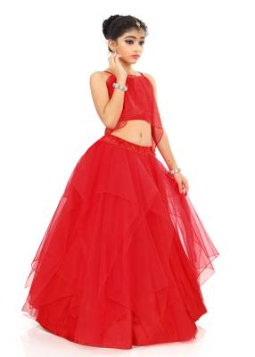Kids Red Lehenga Choli  3
