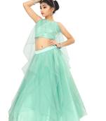 Girls Sky Blue Lehenga Choli For Weding Wear 