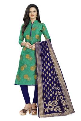 Sea-green brocade brocade salwar 1