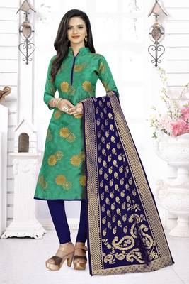 Sea-green brocade brocade salwar 5
