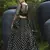 Black metallic foil printed net Semi Stitched bridal lehenga