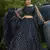 Black metallic foil printed net Semi Stitched bridal lehenga
