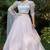 Pink metallic foil printed net Semi Stitched bridal lehenga