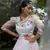 Pink metallic foil printed net Semi Stitched bridal lehenga