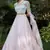 Pink metallic foil printed net Semi Stitched bridal lehenga