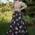 Black printed silk crepe Semi Stitched bridal lehenga