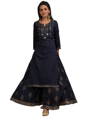 Black printed cotton salwar 1