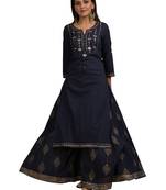 Black printed cotton salwar