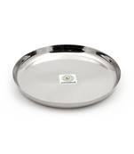 Coconut Stainless Steel Dinner Plate/ Apple Kumcha/Thali/ Kumcha - Pack of 6 (Diameter  11 Inch)