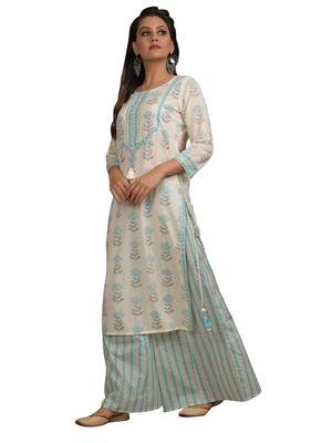 White printed cotton salwar 4