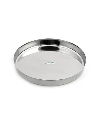 Coconut Stainless Steel 22 Guage Thali / Kumcha / Dinner Plate -1 Unit (diameter 11 Icnch) 1