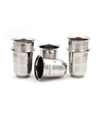 Coconut Stainless Steel  D9 Mini Glasses Ideal for Tea/Coffee - Set of 6 - Capacity - 170 ML Each Glass 1