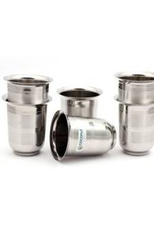 Coconut Stainless Steel  D9 Mini Glasses Ideal for Tea/Coffee - Set of 6 - Capacity - 170 ML Each Glass