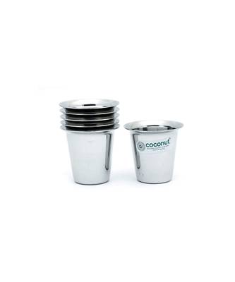 Coconut Stainless Steel  Mini Glasses Ideal for Tea/Coffee - Set of 6 - Capacity -  230ML Each Glass 1