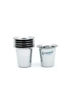 Coconut Stainless Steel  Mini Glasses Ideal for Tea/Coffee - Set of 6 - Capacity -  230ML Each Glass