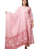 Pink printed cotton salwar