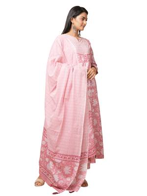 Pink printed cotton salwar 3