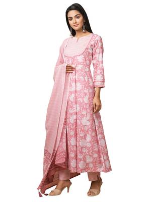 Pink printed cotton salwar 4