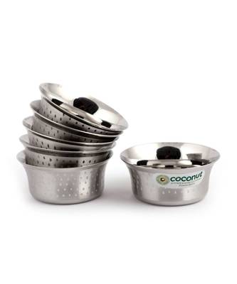 Coconut Stainless Steel Shower Pari Bowl/Vati/Katori- C23 - Set of 6- Capacity Each Bowl 150ML 1