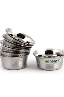 Coconut Stainless Steel Shower Pari Bowl/Vati/Katori- C23 - Set of 6- Capacity Each Bowl 250ML