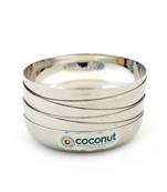 Coconut Stainless Steel H9  Dezire Halwa Plate/ Serving Plates/ Snacks Plate - Small - Pack of 6  (Diameter - 10Cm)