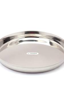 Coconut Stainless Steel  21 Guage Jumbo Thali / Kumcha / Dinner Plate - 18 Inches - 1 Unit